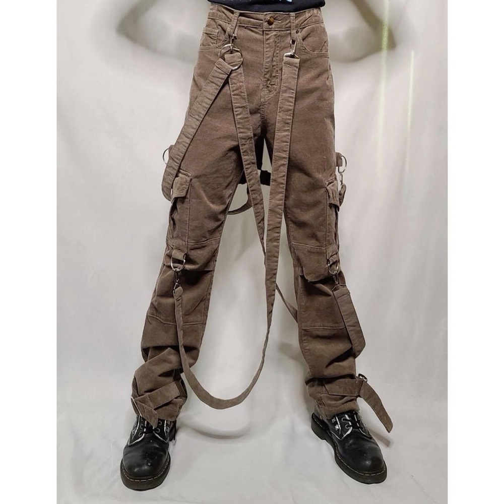 Free Agent Brown Corduroy Bondage Punk Winter Holiday Pants Small New with Tag